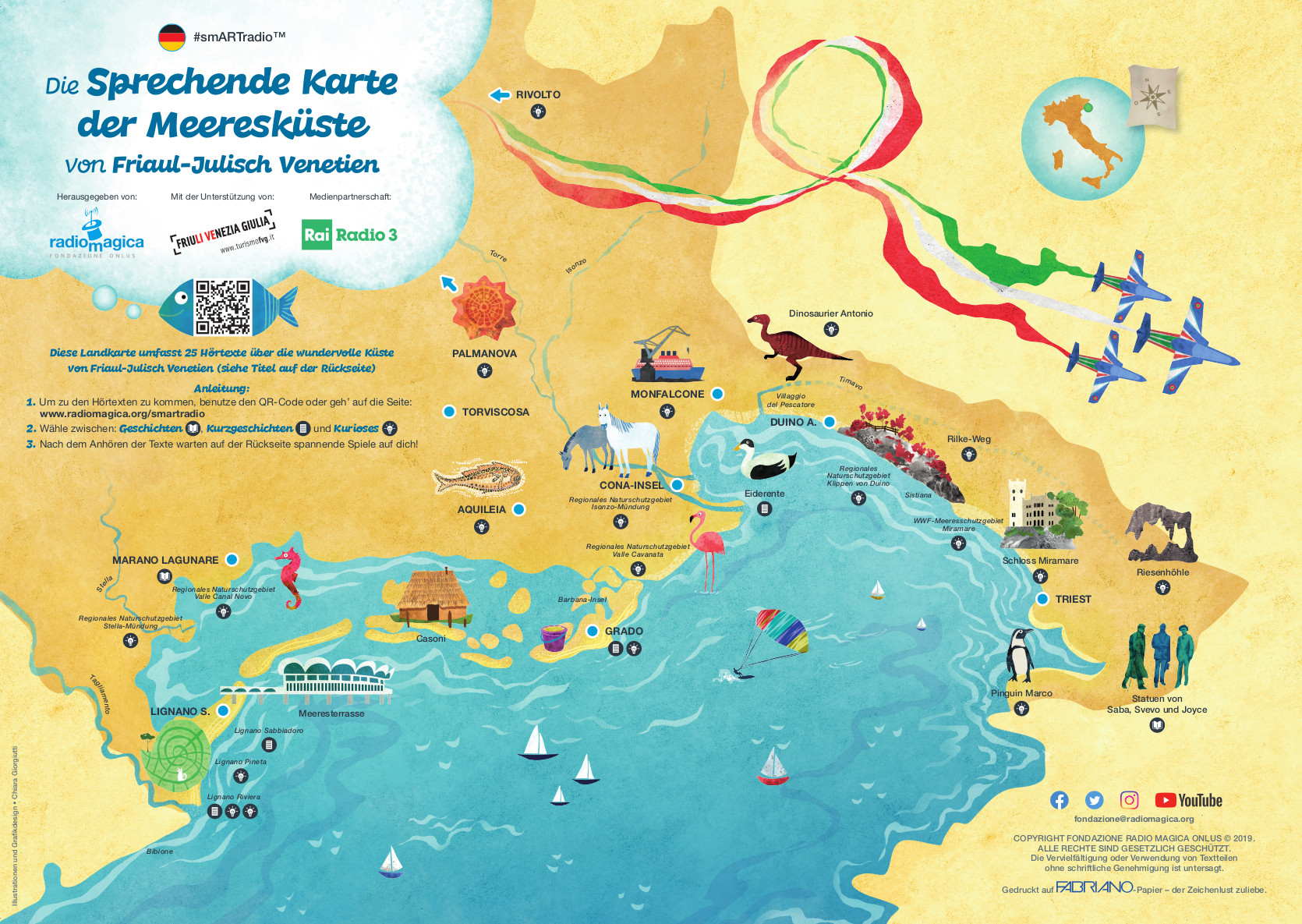 Die Sprechende Karte der Meeresküste von Friaul-Julisch Venetien